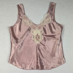 Vintage Pink Lace Trim Camisole